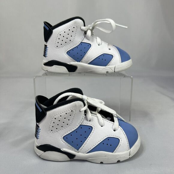 Nike Air Jordan 6 Retro UNC Toddler Shoes Size 5C White Blue DV3606-410 - Picture 5 of 10